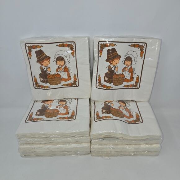 Hallmark Thanksgiving Luncheon Napkins Vintage 150 Napkins 10 Packs 65TNK 2-4 - Picture 2 of 11